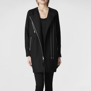 All Saints Sharr Coat Wool Black Jacket Full Zip 6